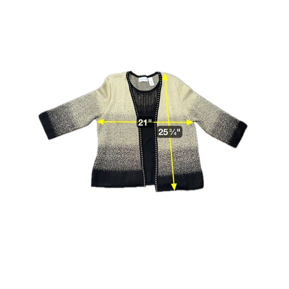 Alfred Dunner Metallic Studded Twinset Sweater Top Ensemble Black Gold Sz XL - Picture 7 of 9